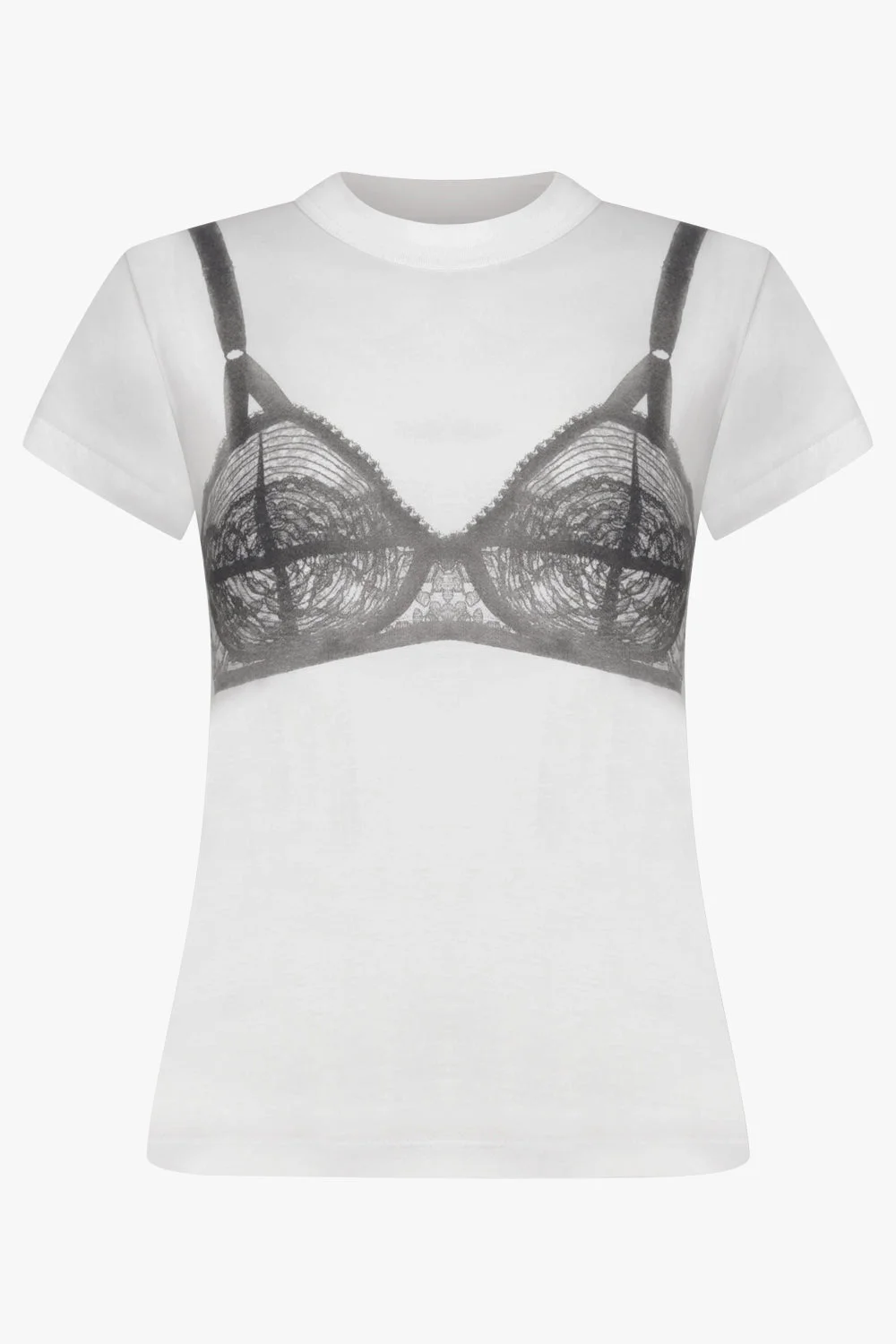 S/S BRA PRINT T-SHIRT | WHITE/BLACK - 1