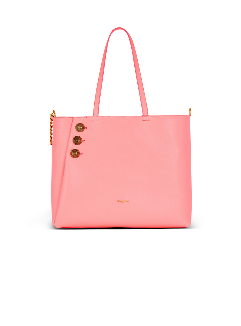 Emblème grained leather tote bag 1