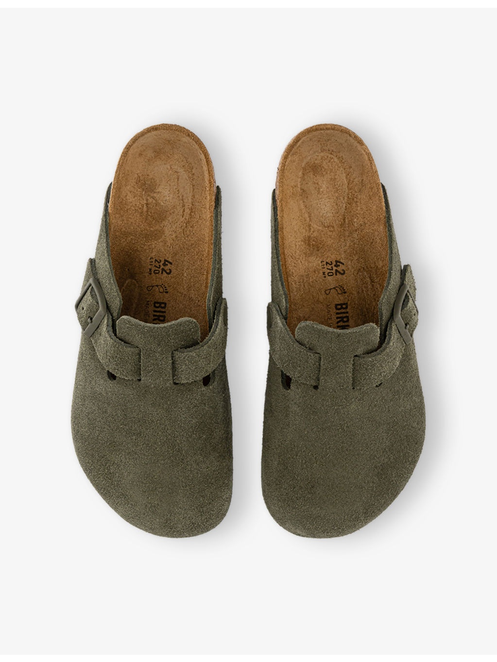 Boston Logo-Embossed Suede Clogs - 2