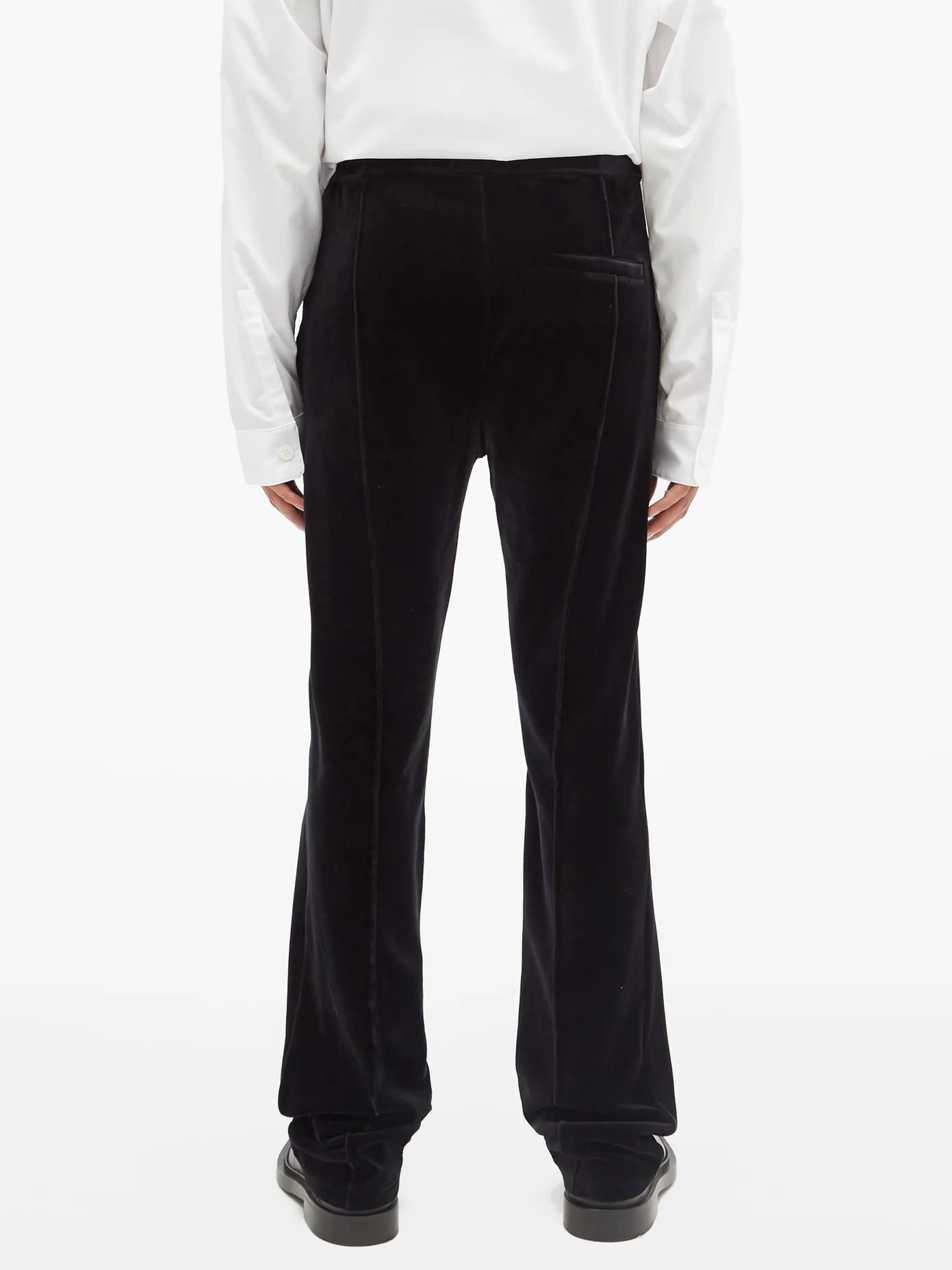 Cotton-velvet straight-leg track pants - 5