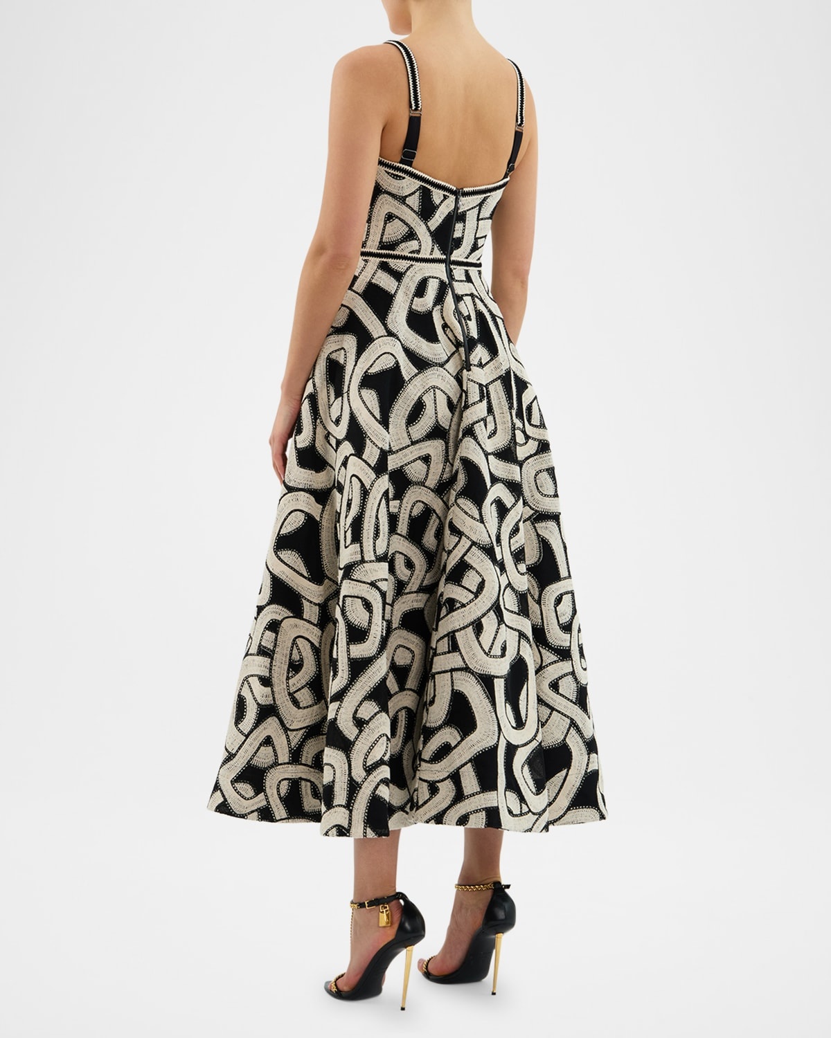 Catena Cutout Mesh-Embroidered Midi Dress - 3