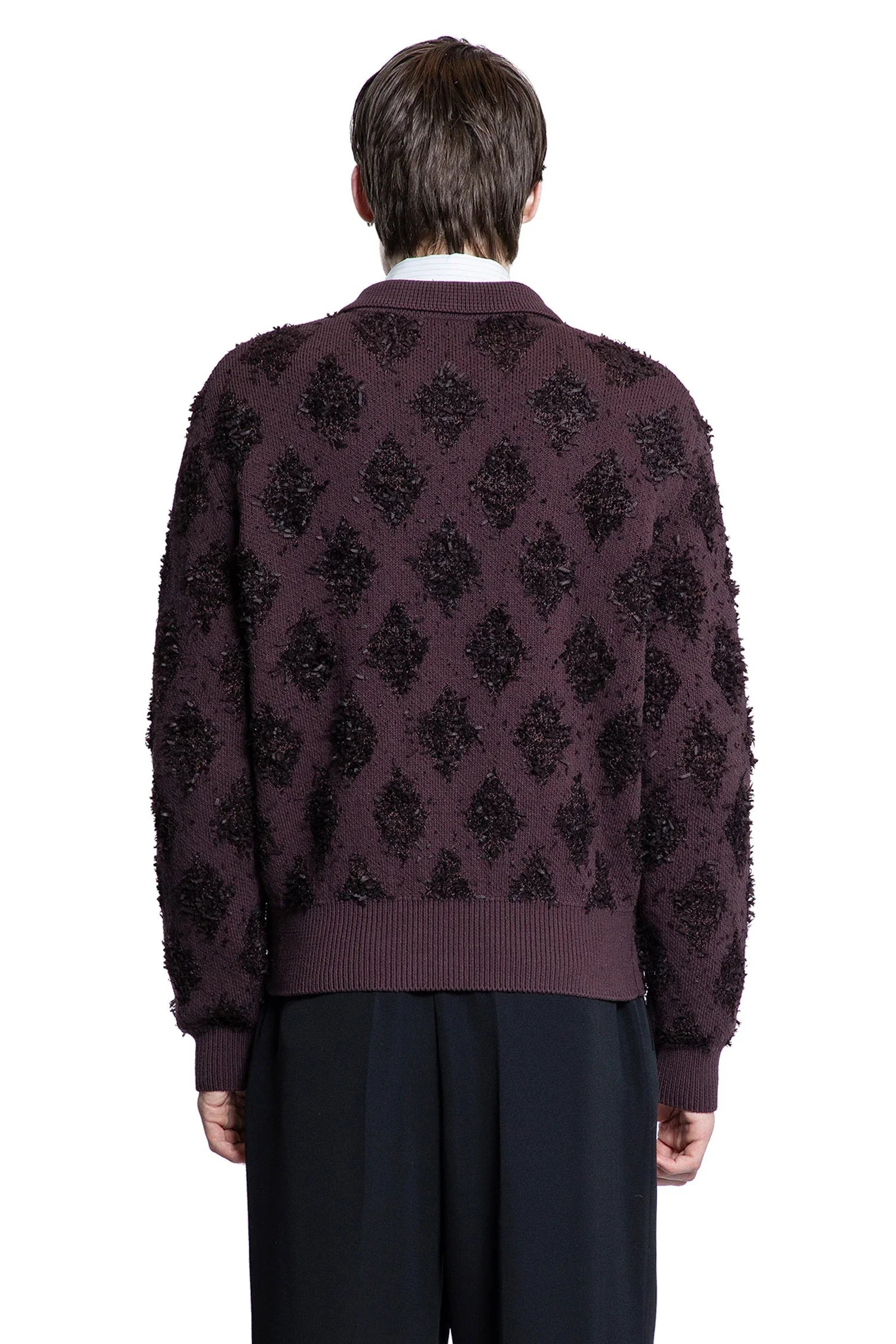 Fringed-Argyle-Polo-Cardigan - 3