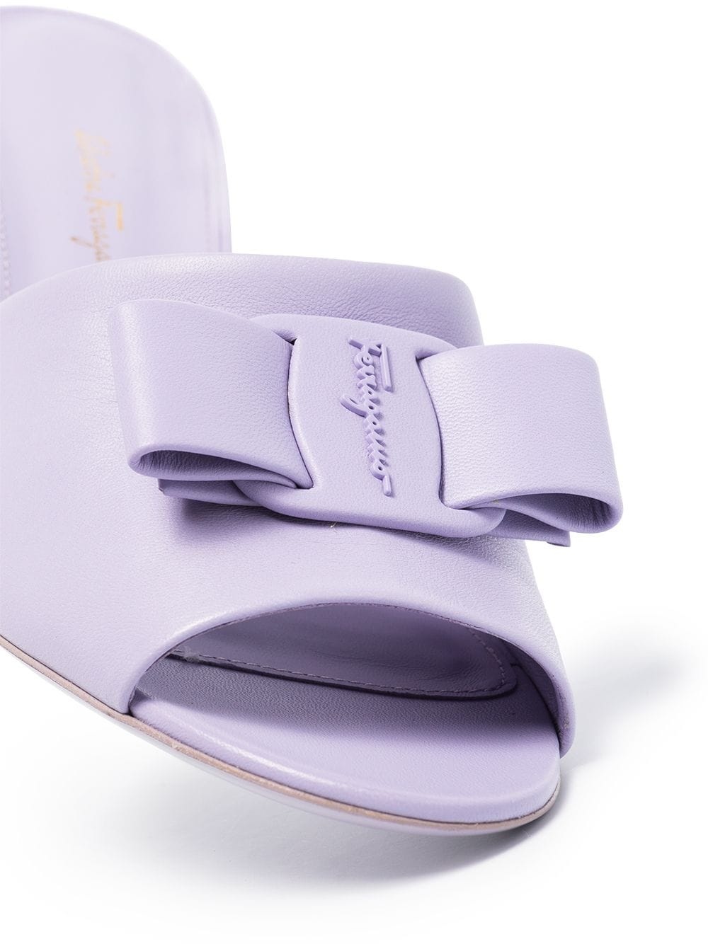 Viva Bow 55mm leather mules - 2