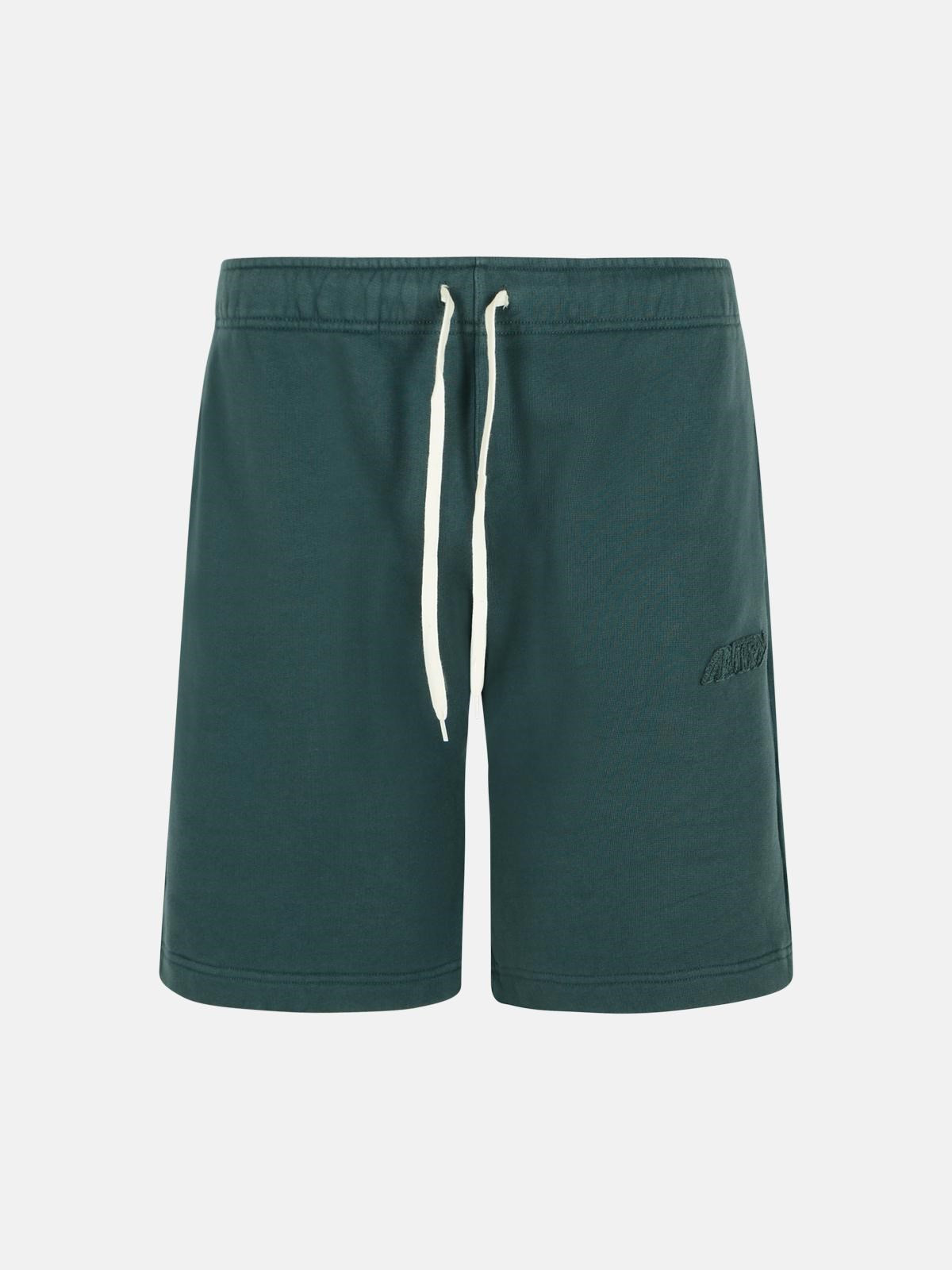 GREEN COTTON BERMUDA SHORTS - 1