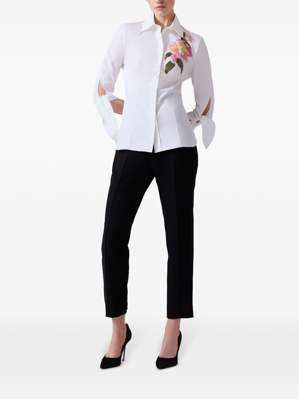 floral-embroidered shirt - 2