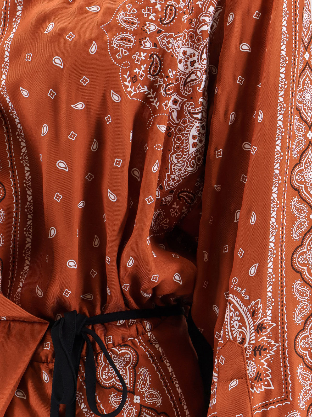 Pinko Mesopotamia Viscose Dress With Bandana Print And Georgette Profiles - 3