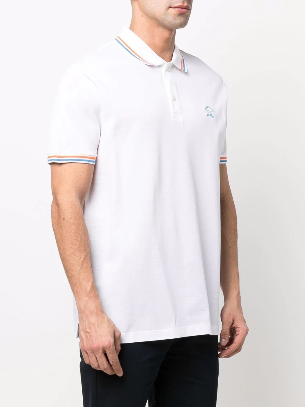 striped-trim polo shirt - 3