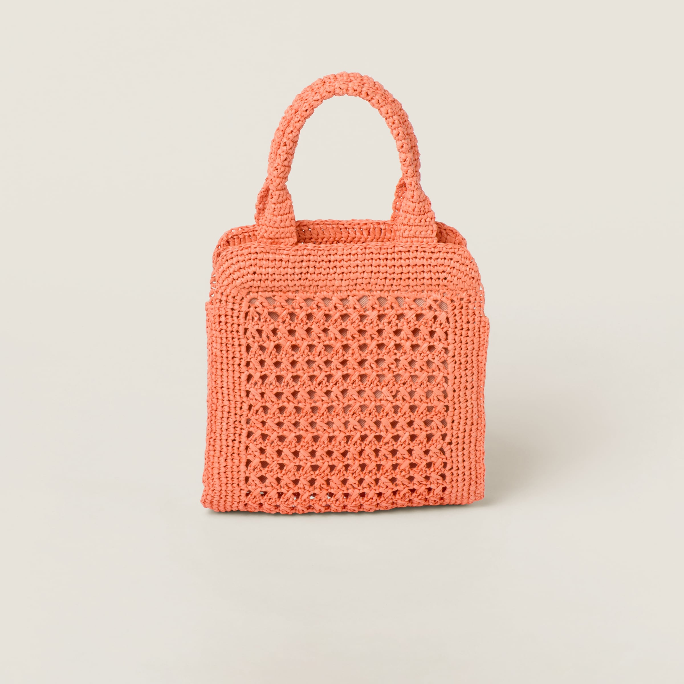 Raffia-effect crochet fabric tote bag - 3