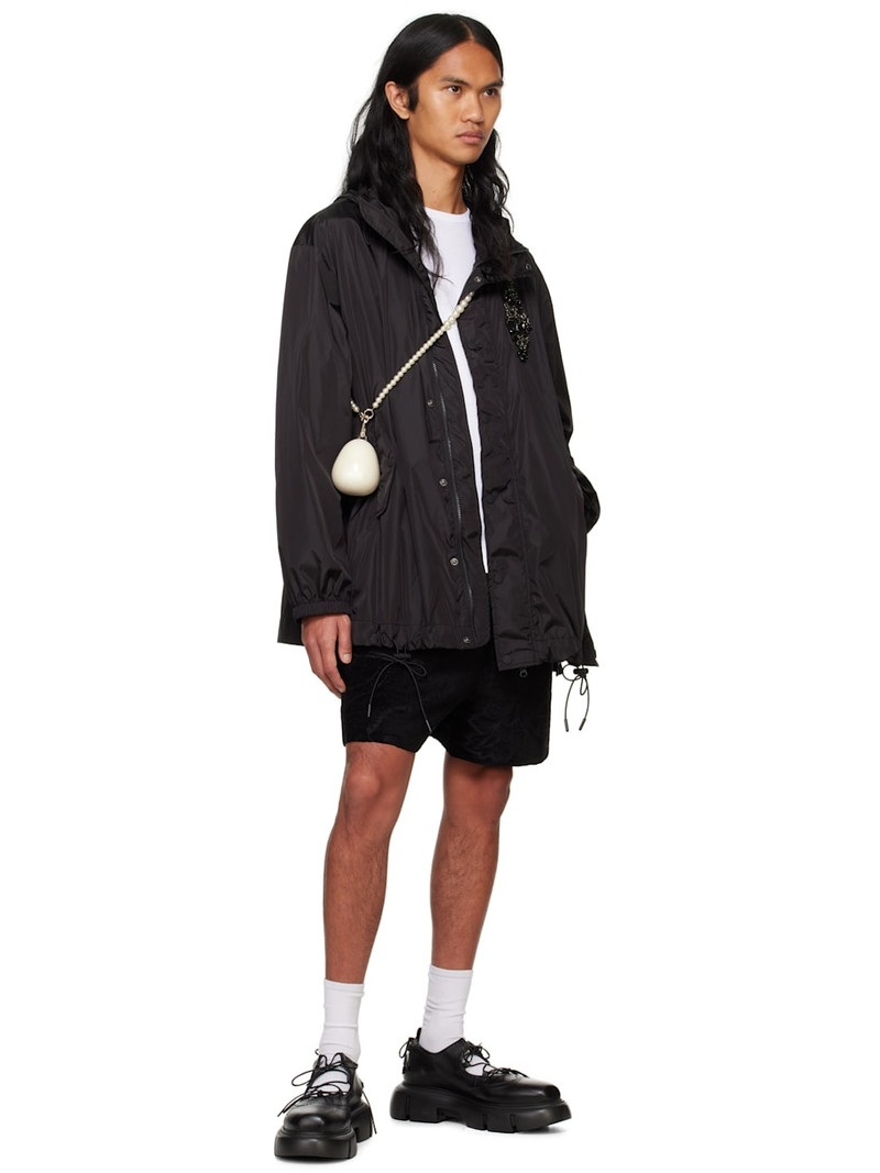 Simone Rocha Black Embellished Button Placket Parka outlook