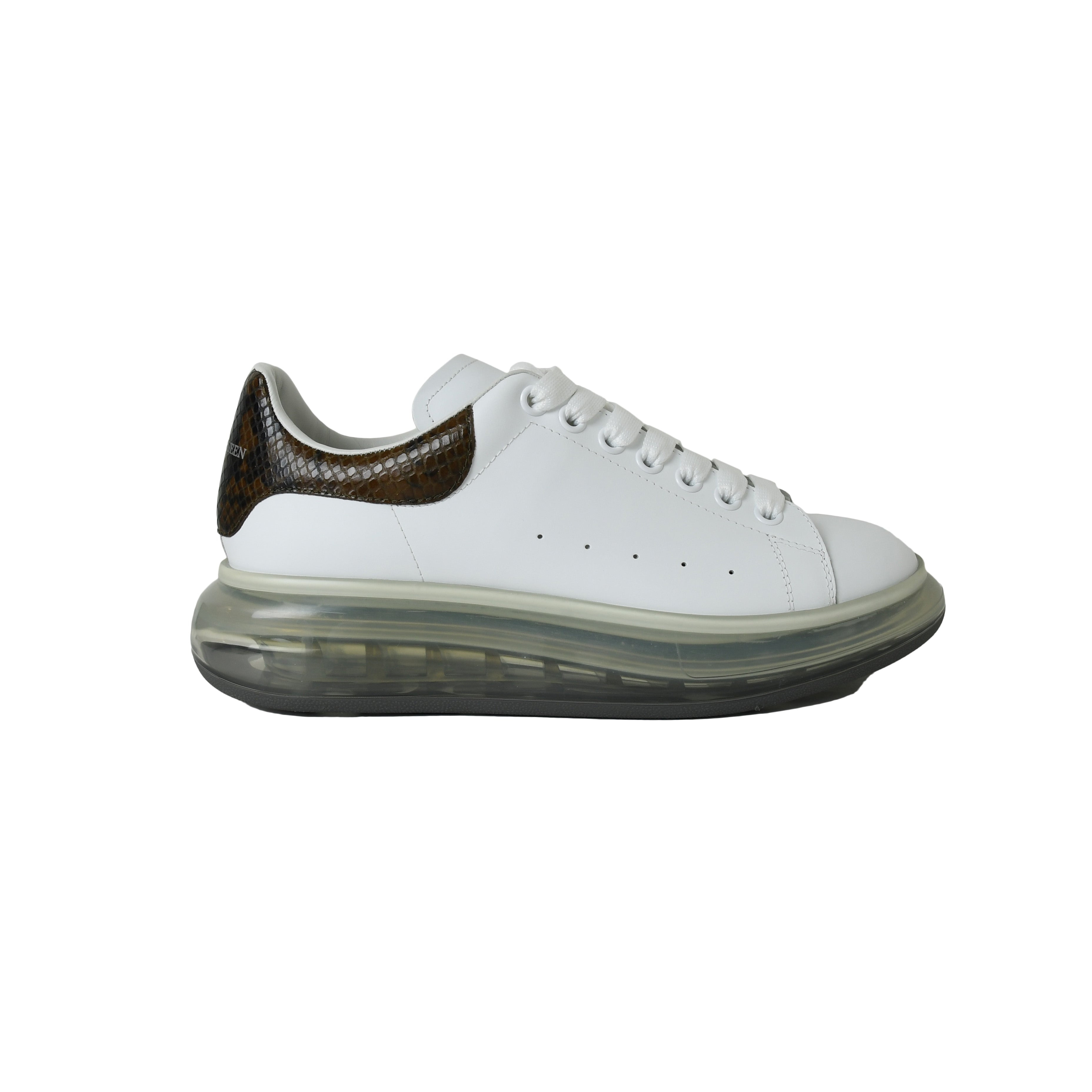 Alexander Mcqueen Larry Leather Sneaker White Brown Transparent - 2