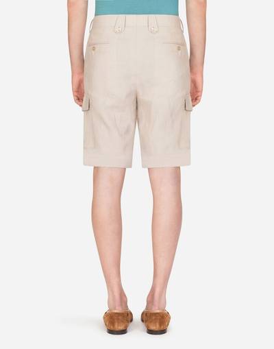 Dolce & Gabbana Bermuda cargo shorts in linen outlook