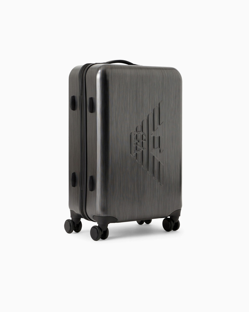 EMPORIO ARMANI ABS medium trolley suitcase with oversized, embossed eagle outlook