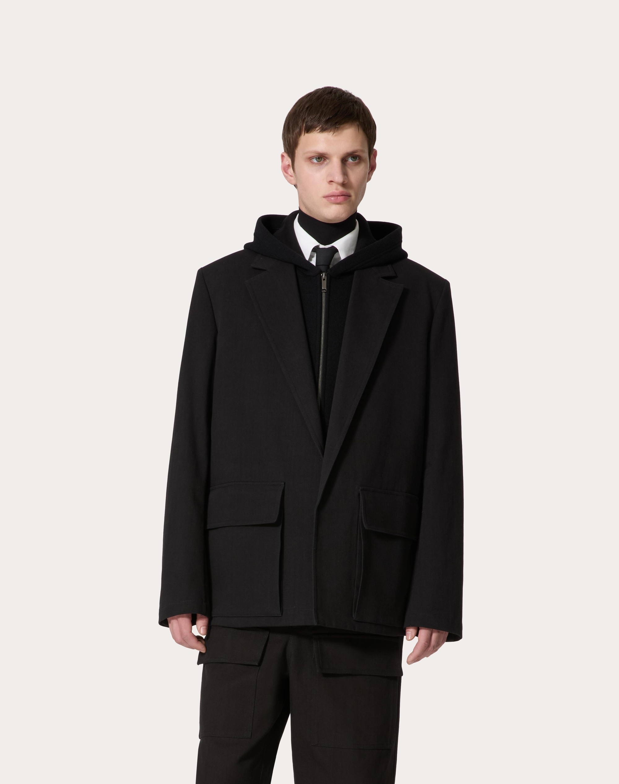 SINGLE-BREASTED COTTON CANVAS JACKET - 3
