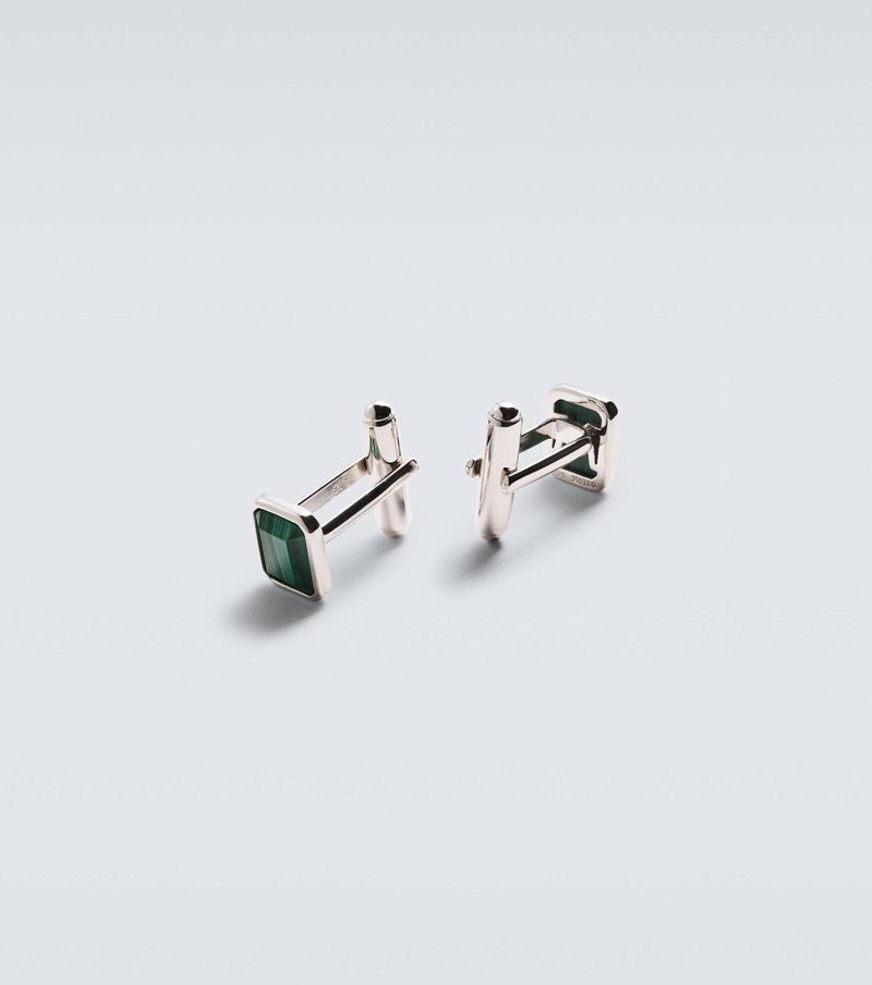 Sterling silver cufflinks with emeralds 3