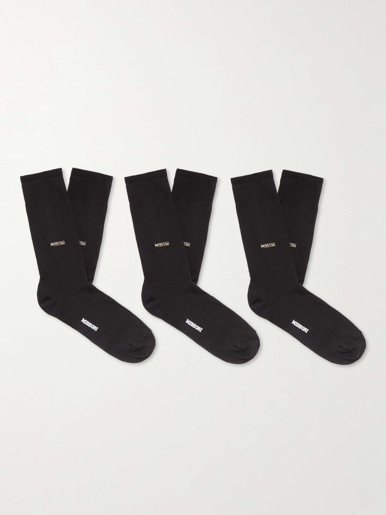 Three-Pack Cotton-Blend Socks - 1