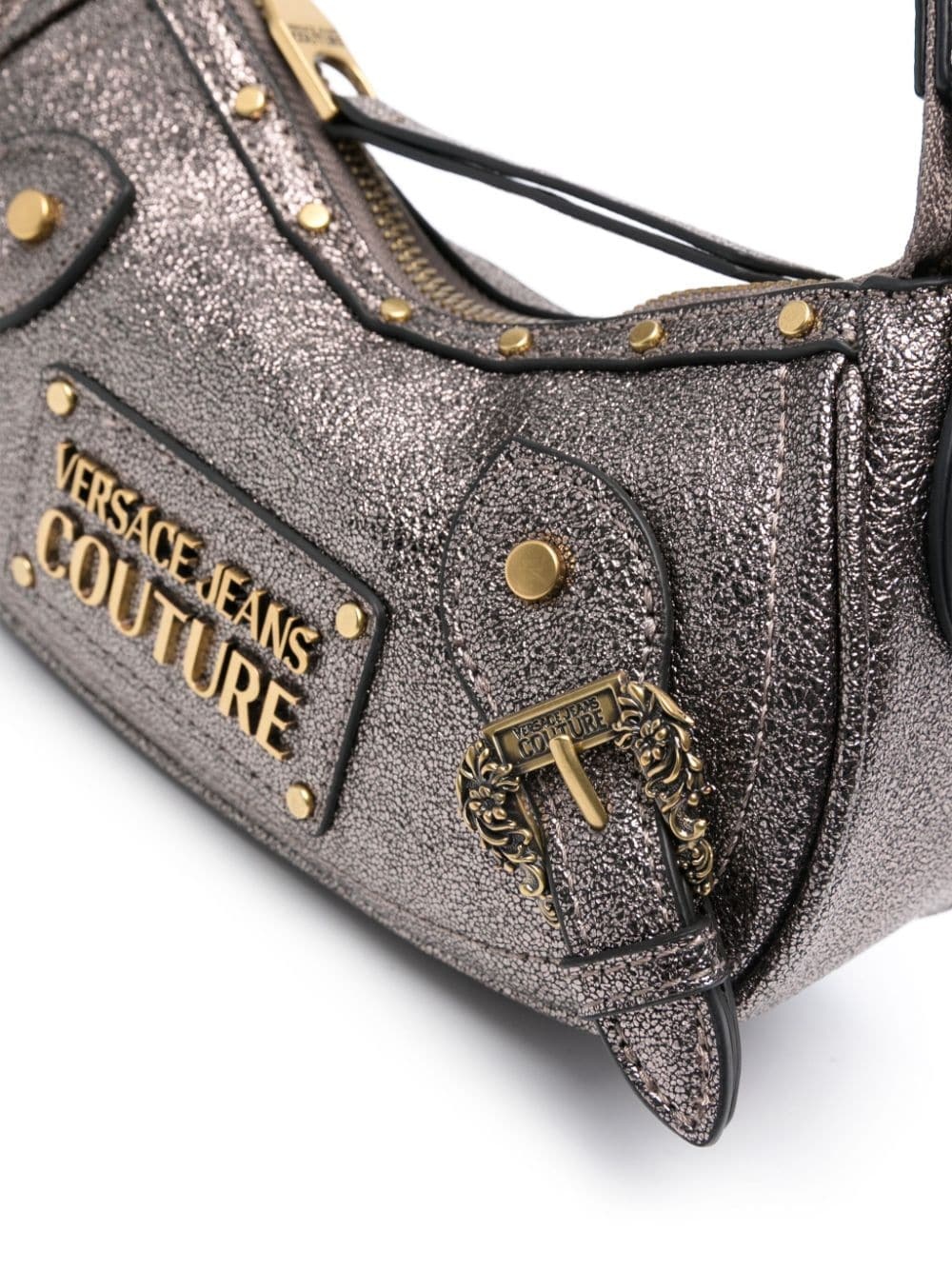 logo-lettering glitter-detail shoulder bag - 4