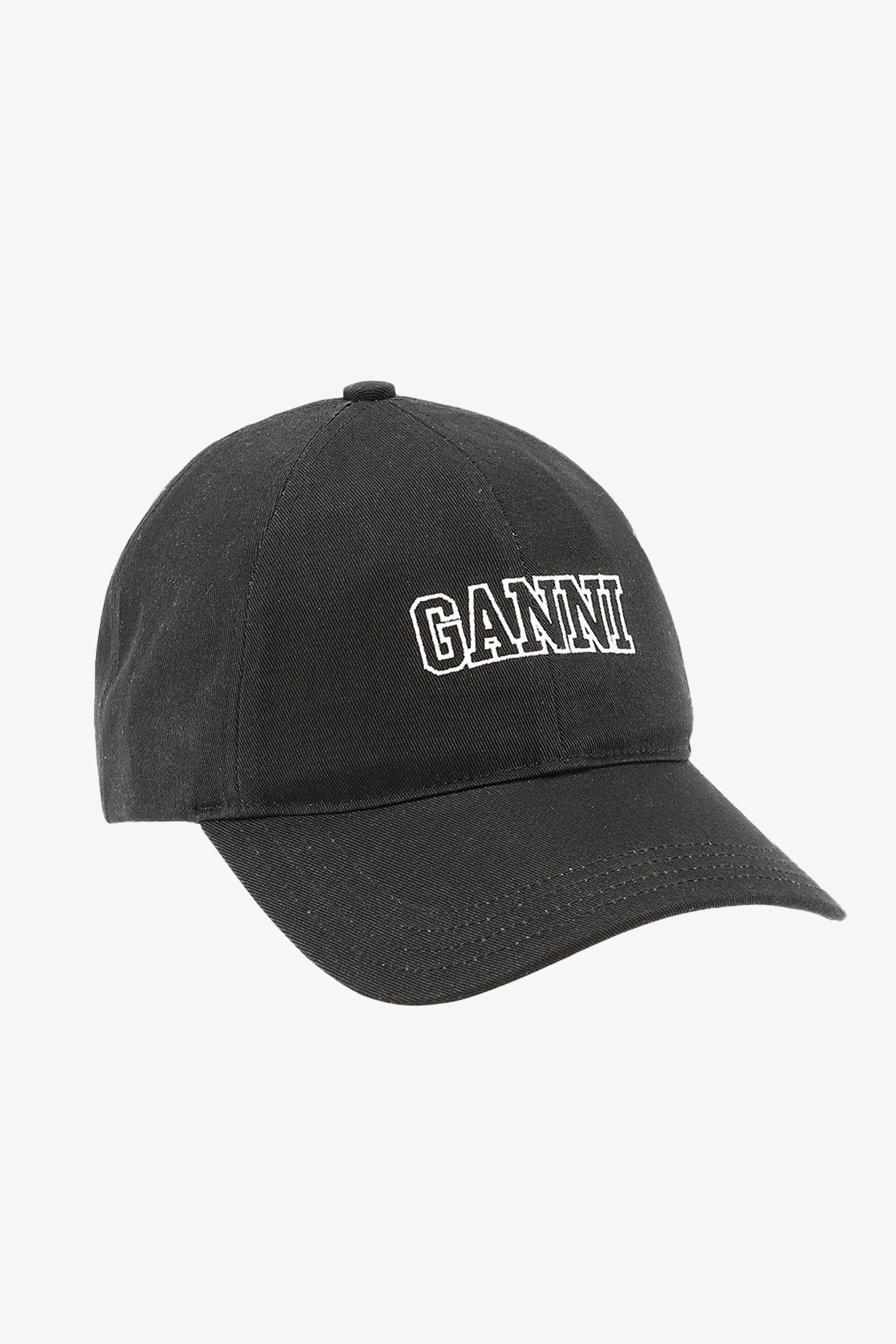 BLACK EMBROIDERED LOGO CAP - 1