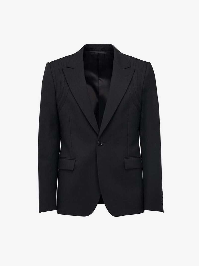Men's Harness Single-breasted Jacket in Black - 1