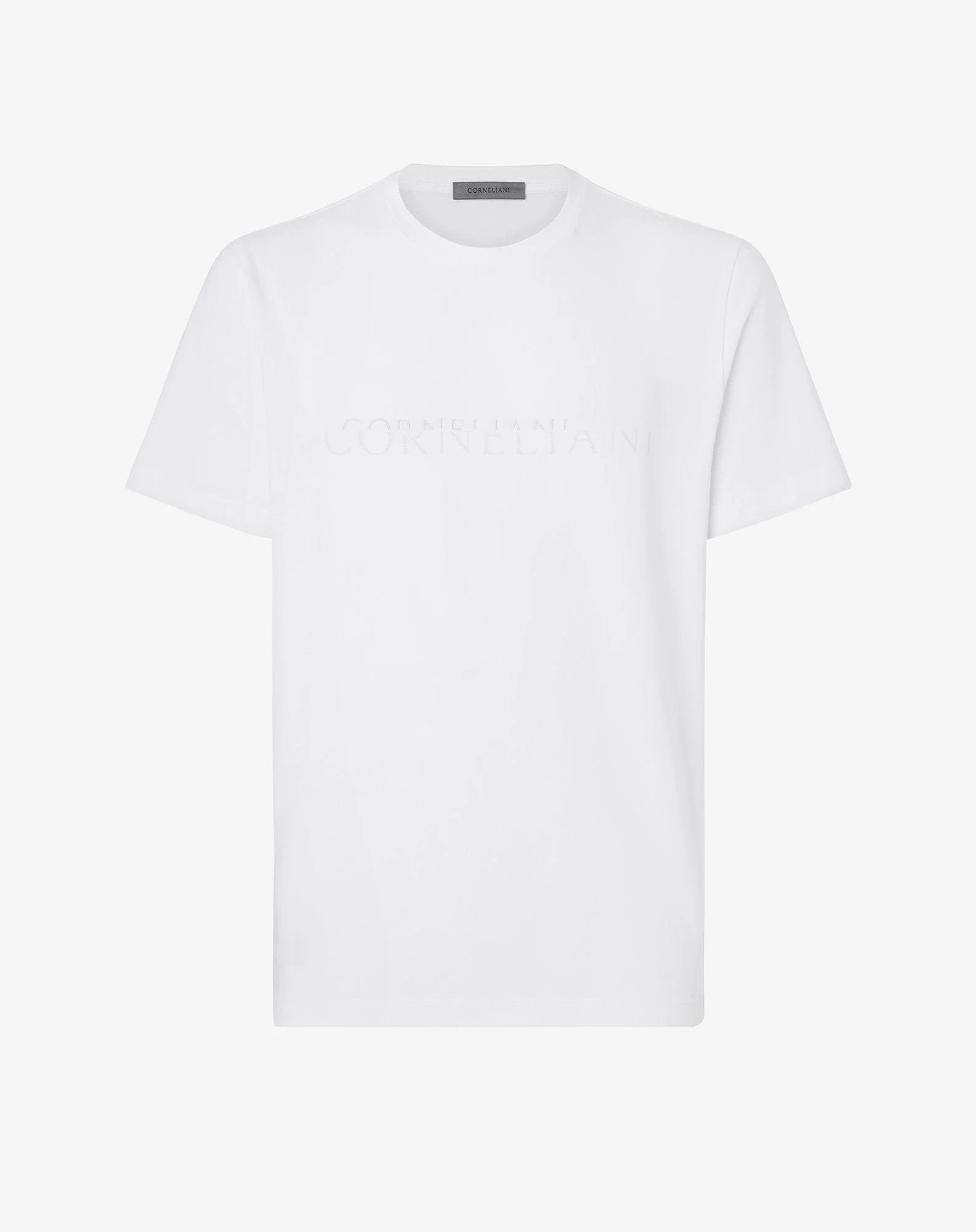 White stretch jersey crew neck t-shirt - 1