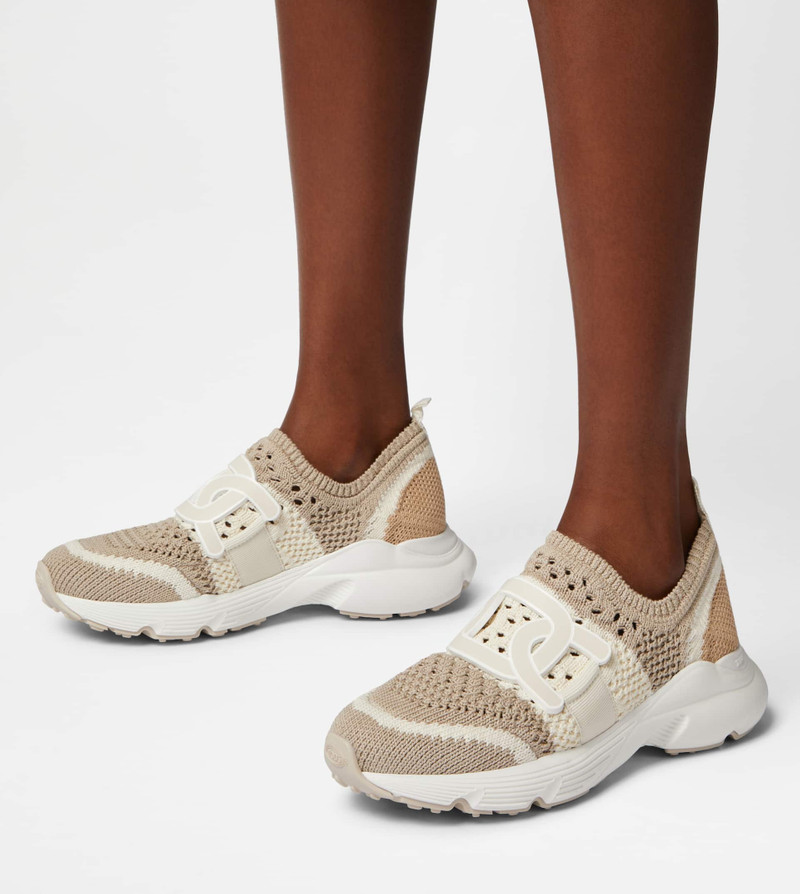 Tod's KATE SLIP-ON SNEAKERS IN FABRIC - BEIGE, OFF WHITE outlook