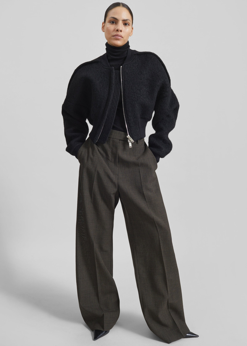 Dimaro Wool Cropped Bomber Jacket - Black 3