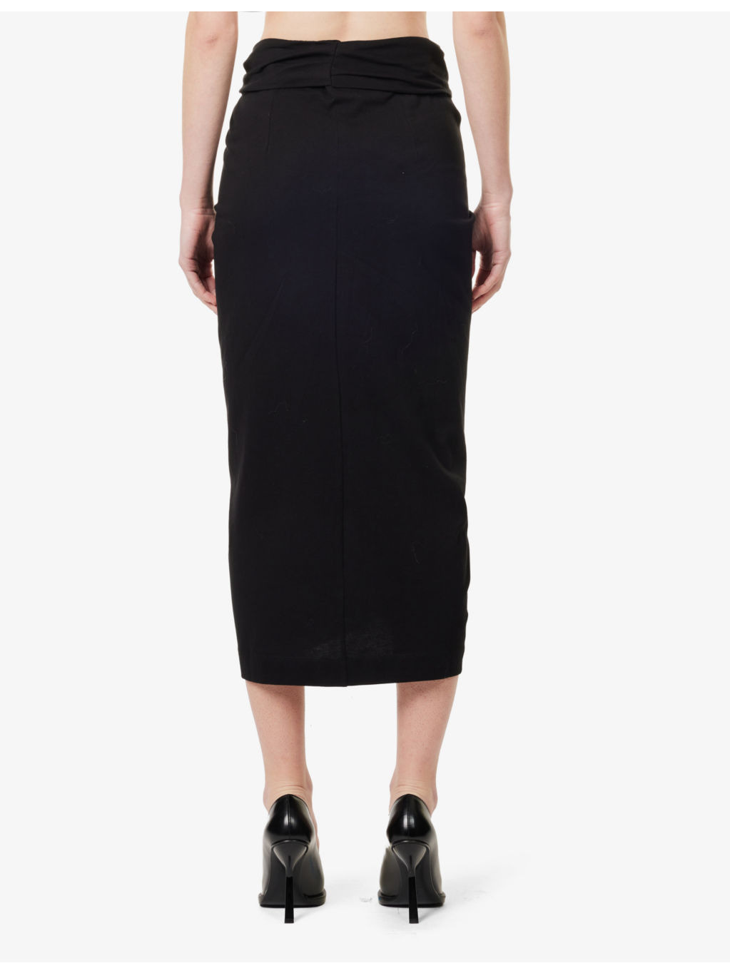 Twisted Asymmetric Cotton-Jersey Midi Skirt - 4