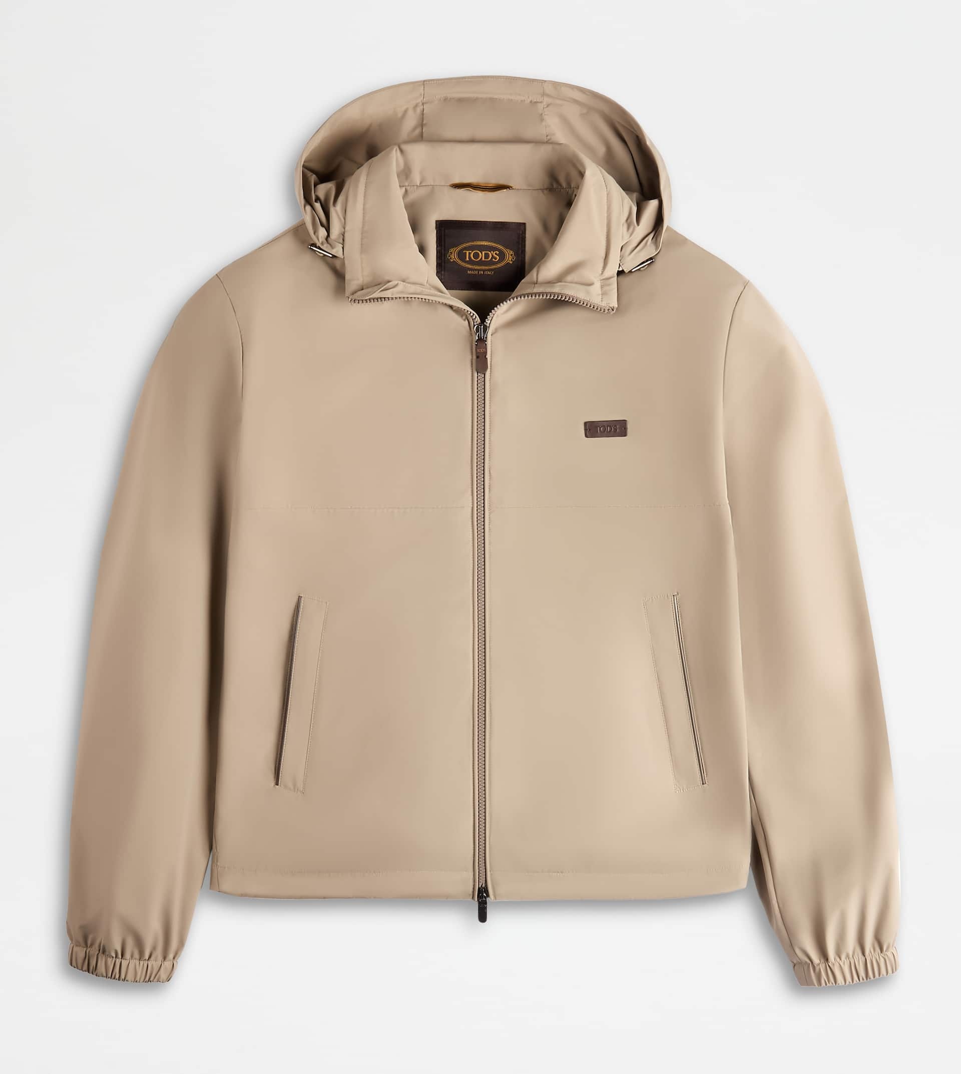 HOODED WINDBREAKER IN TECHNICAL FABRIC - GREY - 1