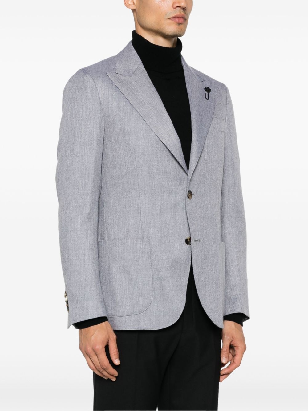 brooch-detail blazer - 3