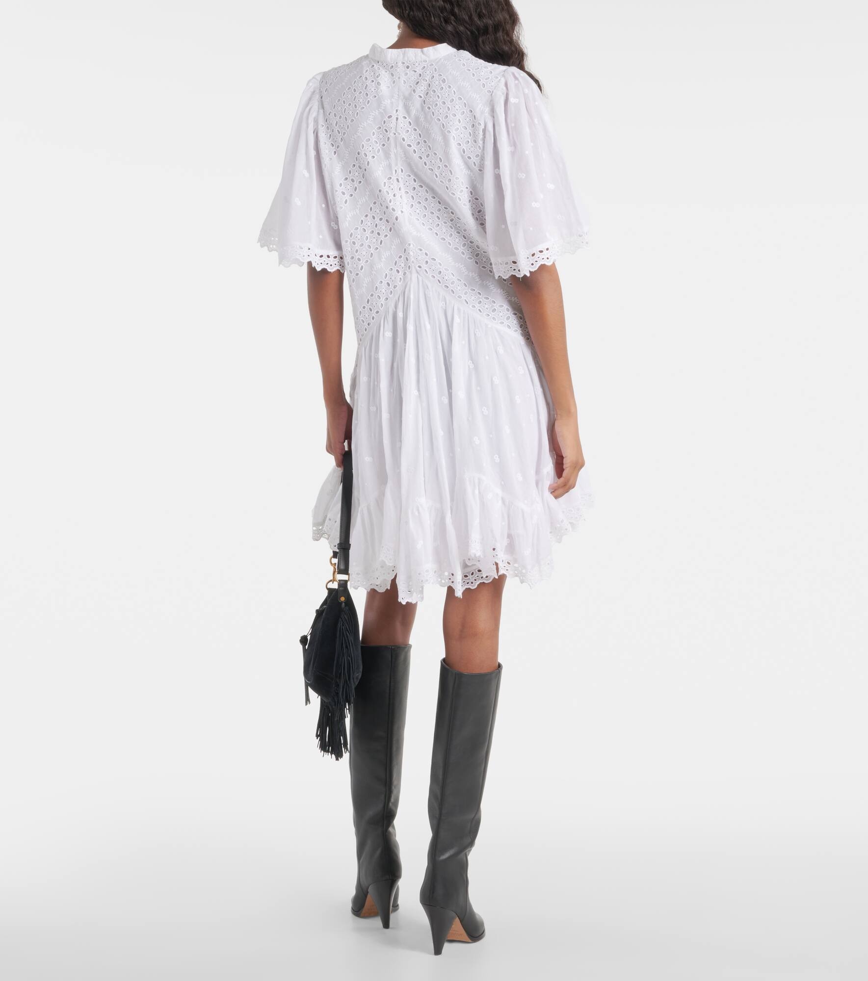 Slayae embroidered cotton minidress - 3