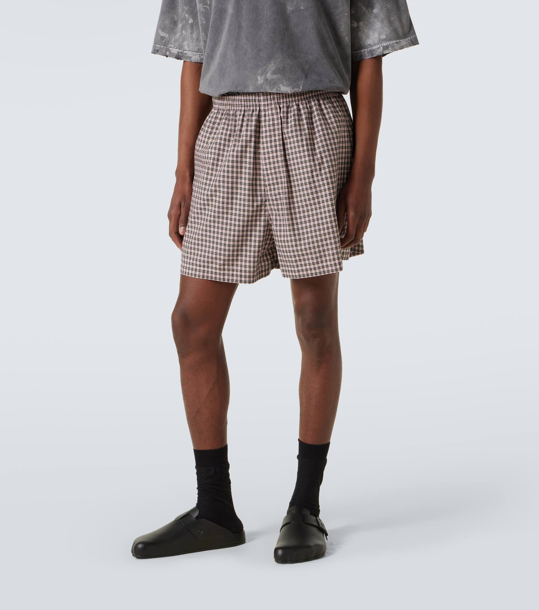 Checked cotton shorts - 3