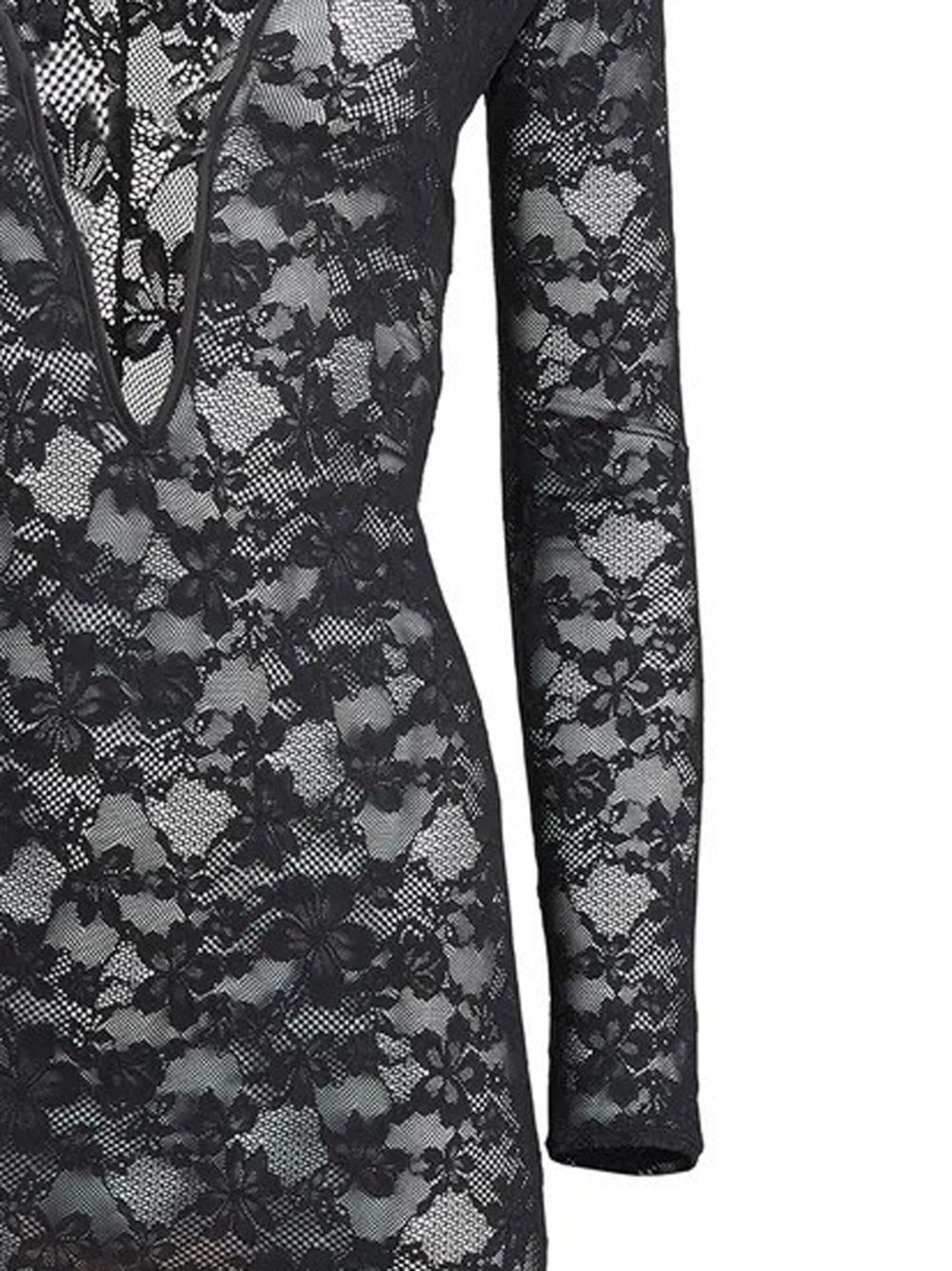 Le Stretch lace plunge mini dress - 2