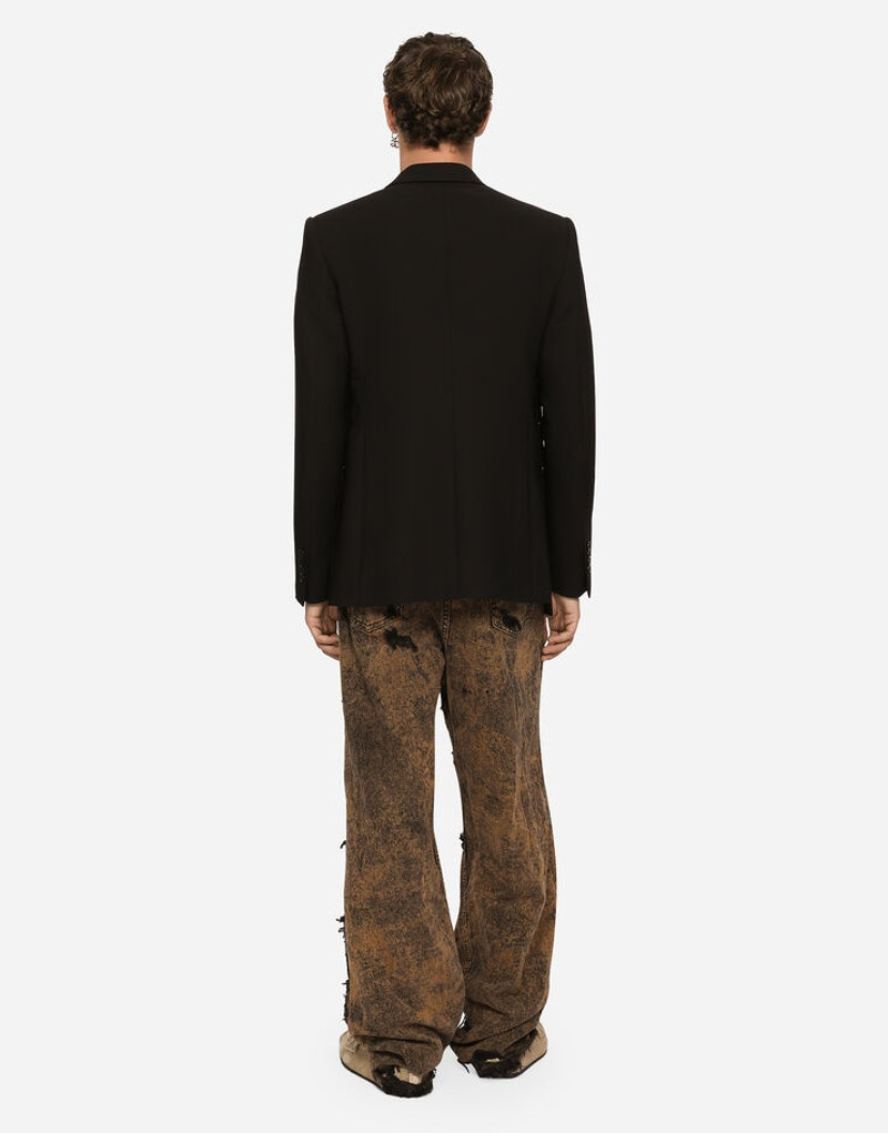 Straight-leg overdyed washed denim jeans 3