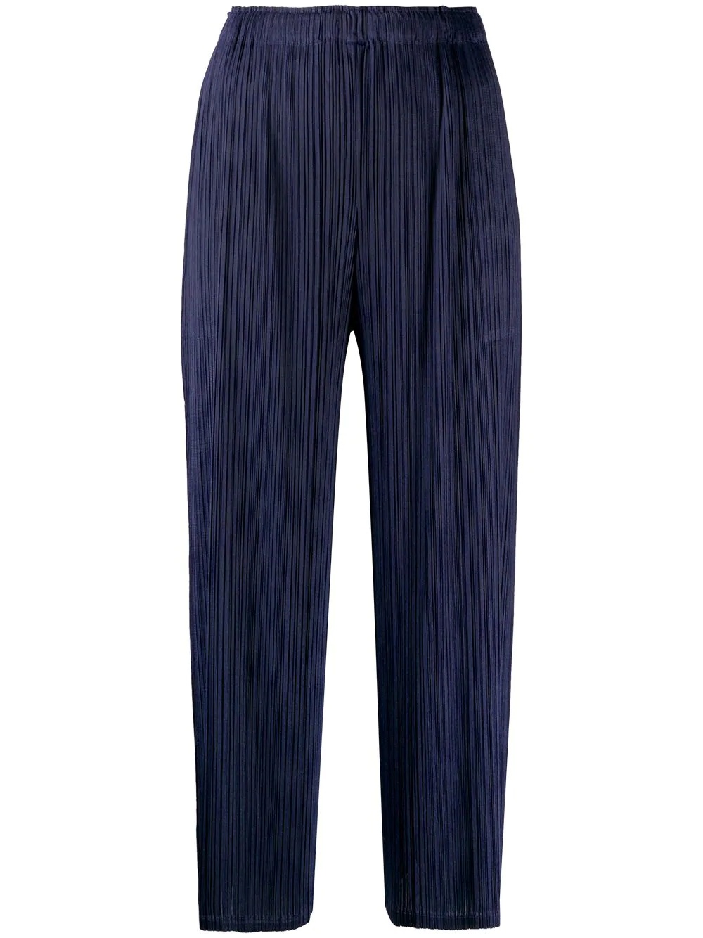 micro-pleated cropped trousers - 1