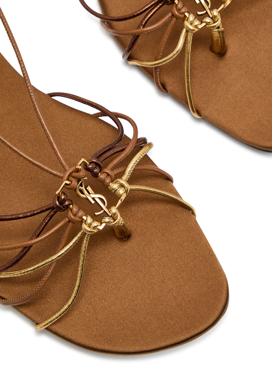 Saint Laurent Bridget Strappy Satin Sandals - 4