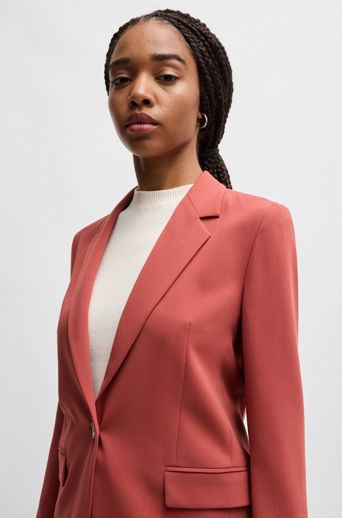 REGULAR-FIT JACKET IN CREASE-RESISTANT CREPE - 5