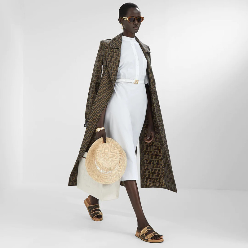 FENDI White canvas shopper outlook