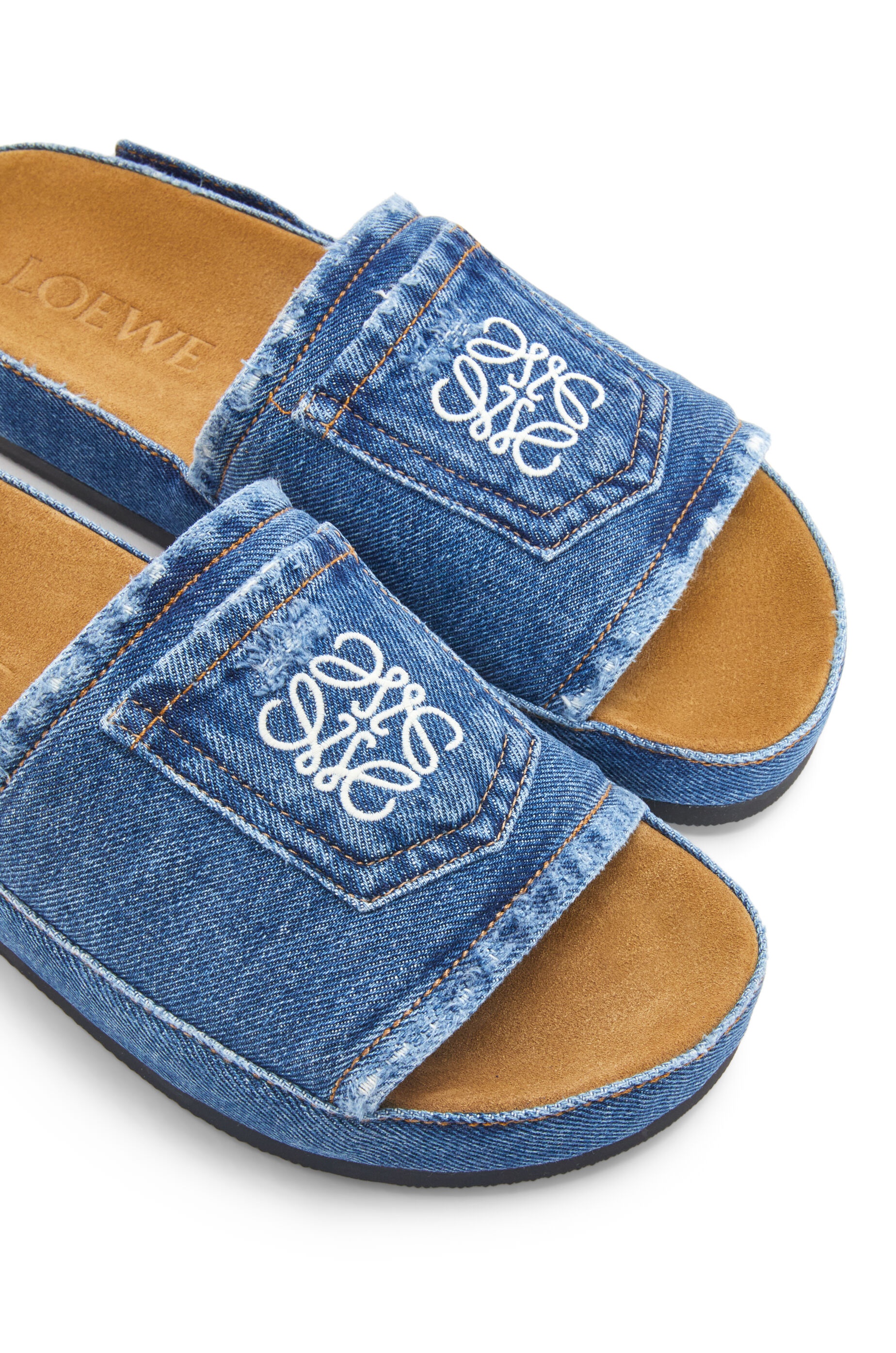 Deconstructed slide in denim - 4
