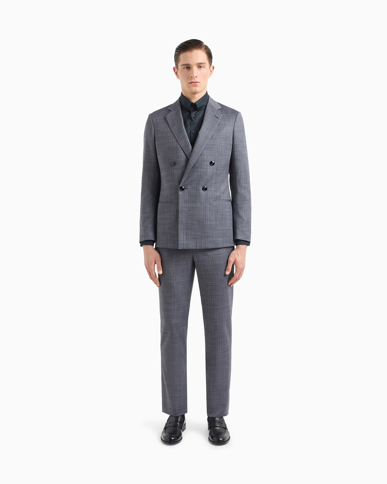 Soho line double-breasted check suit in virgin wool - 4