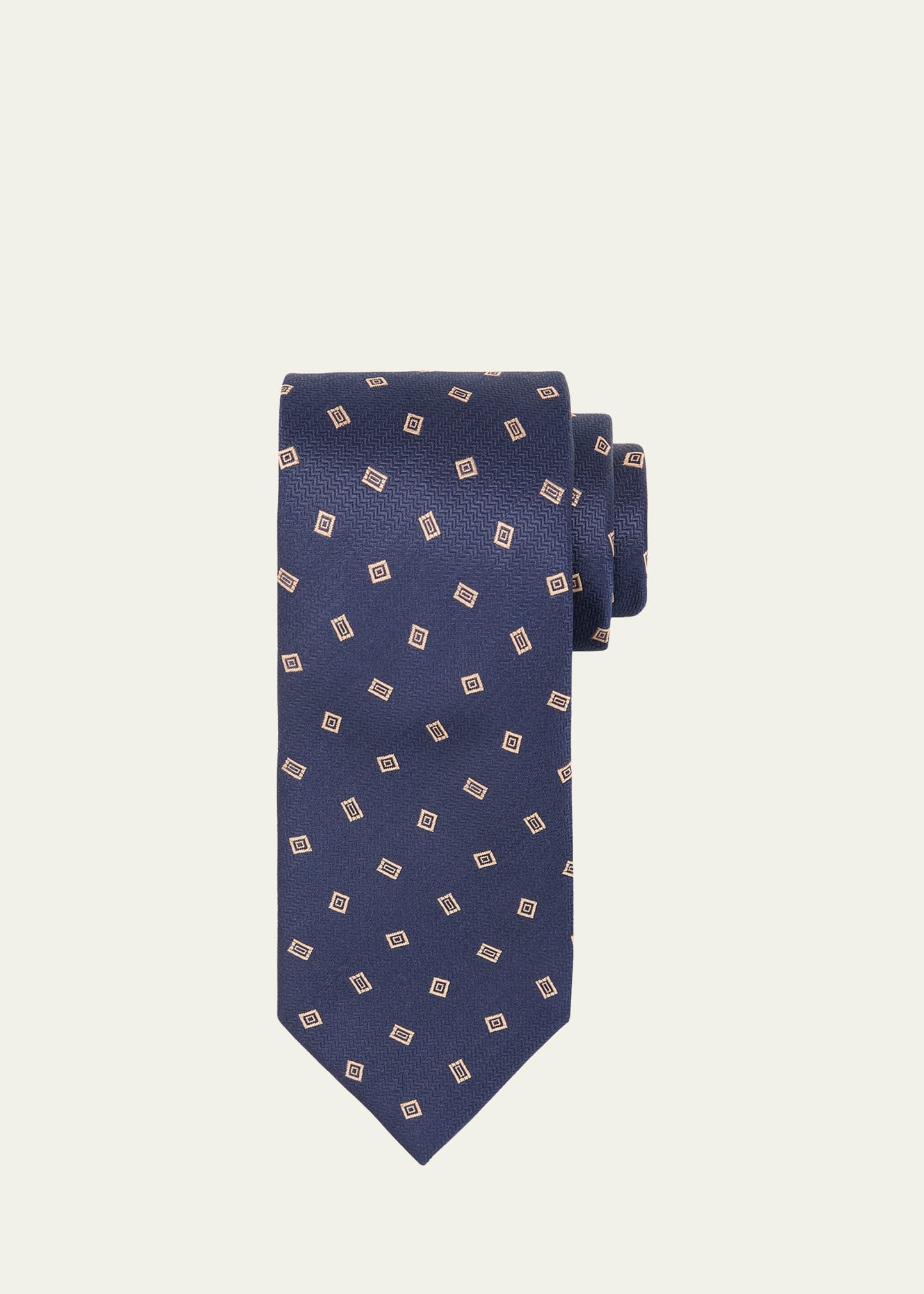 Men's Tossed Rectangles Silk Tie - 1