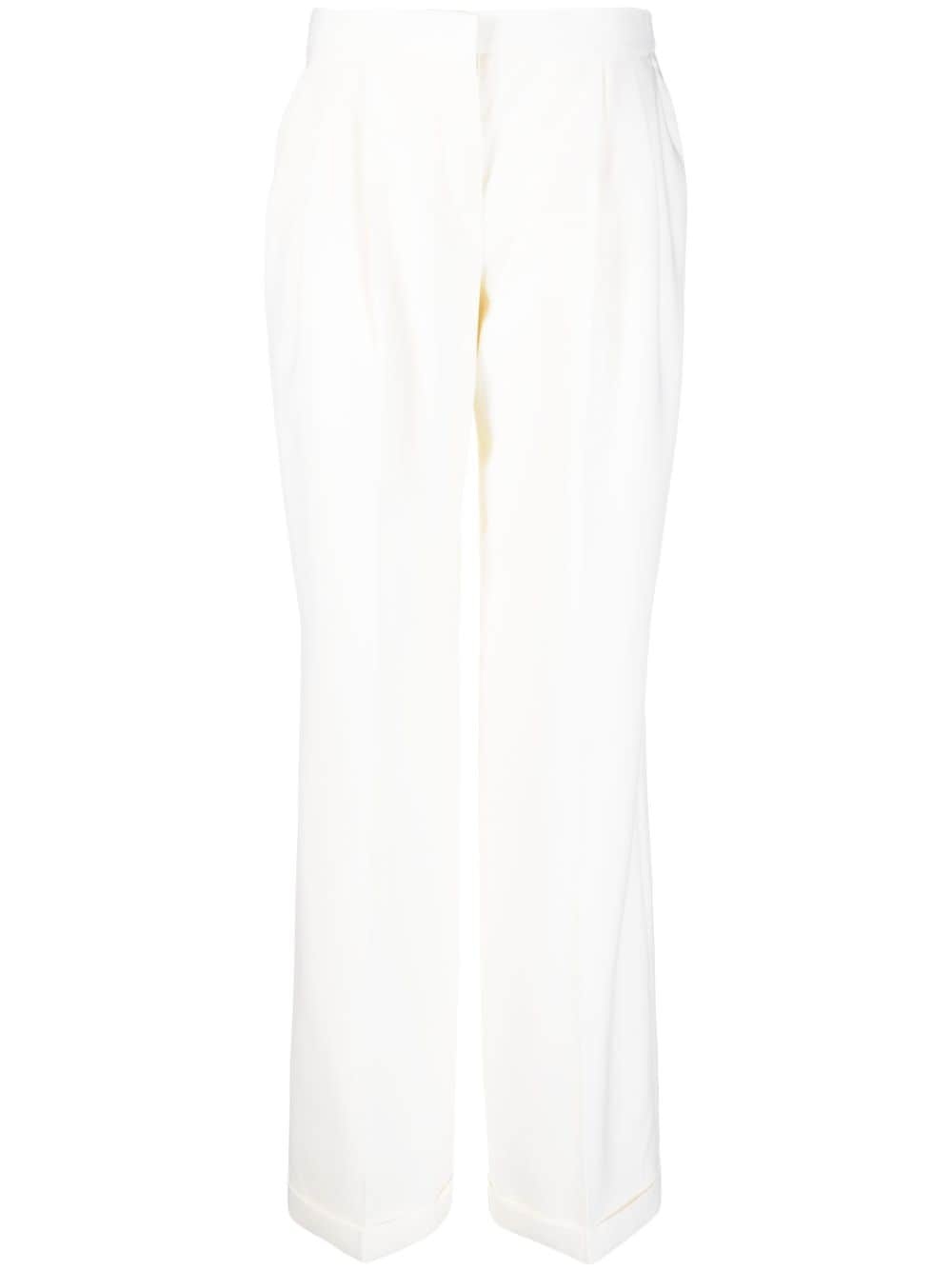 wide-leg wool trousers - 1