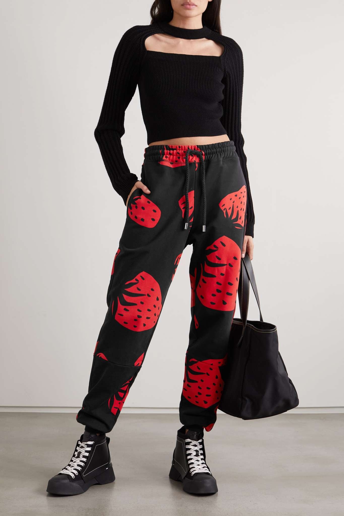 Printed jersey tapered track pants - 2