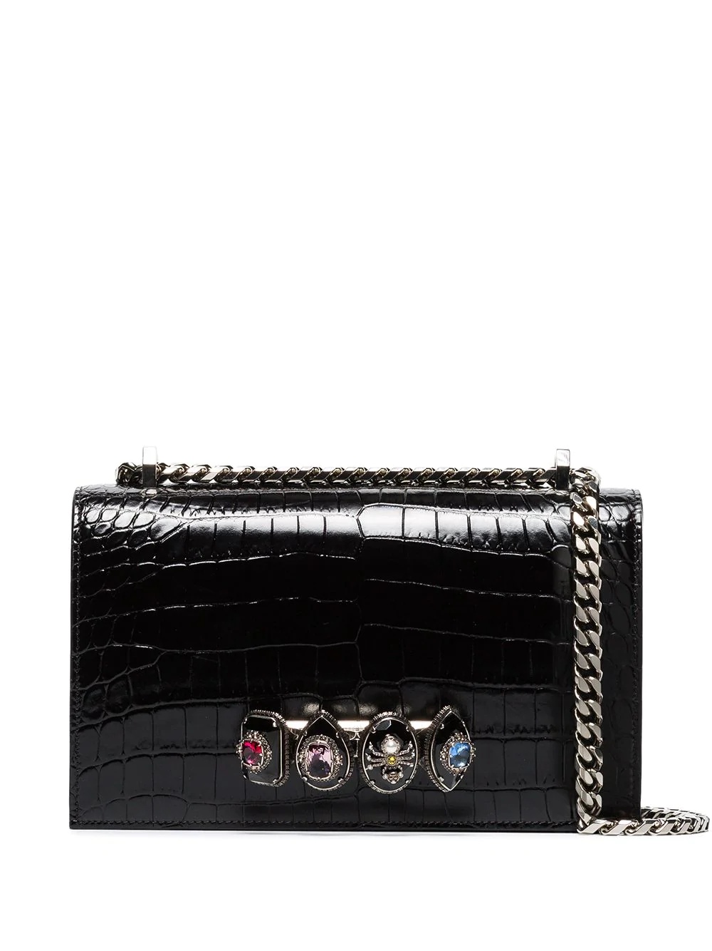 jewelled knuckleduster shoulder bag - 1