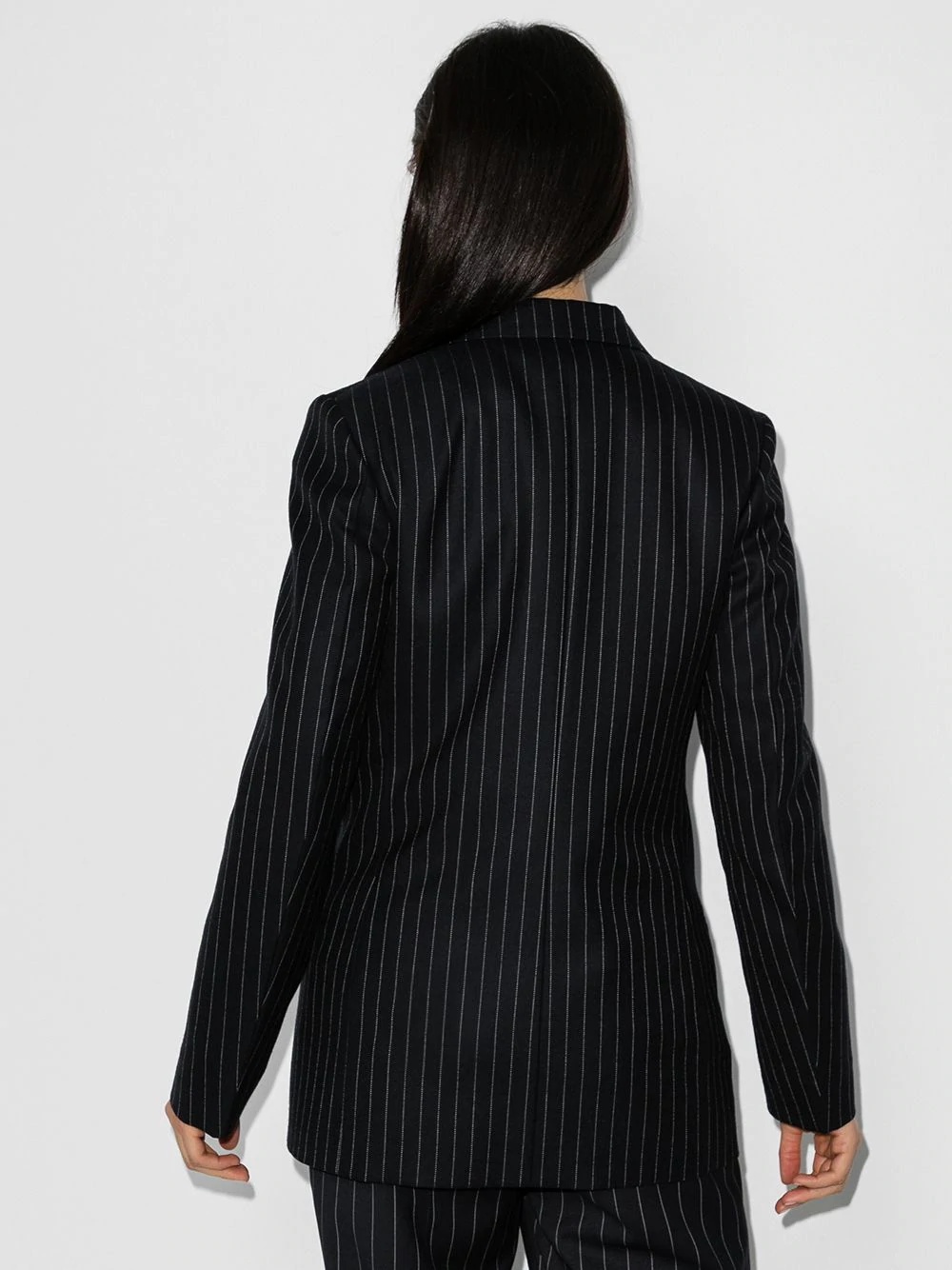 pinstripe pattern double-breasted blazer jacket - 3