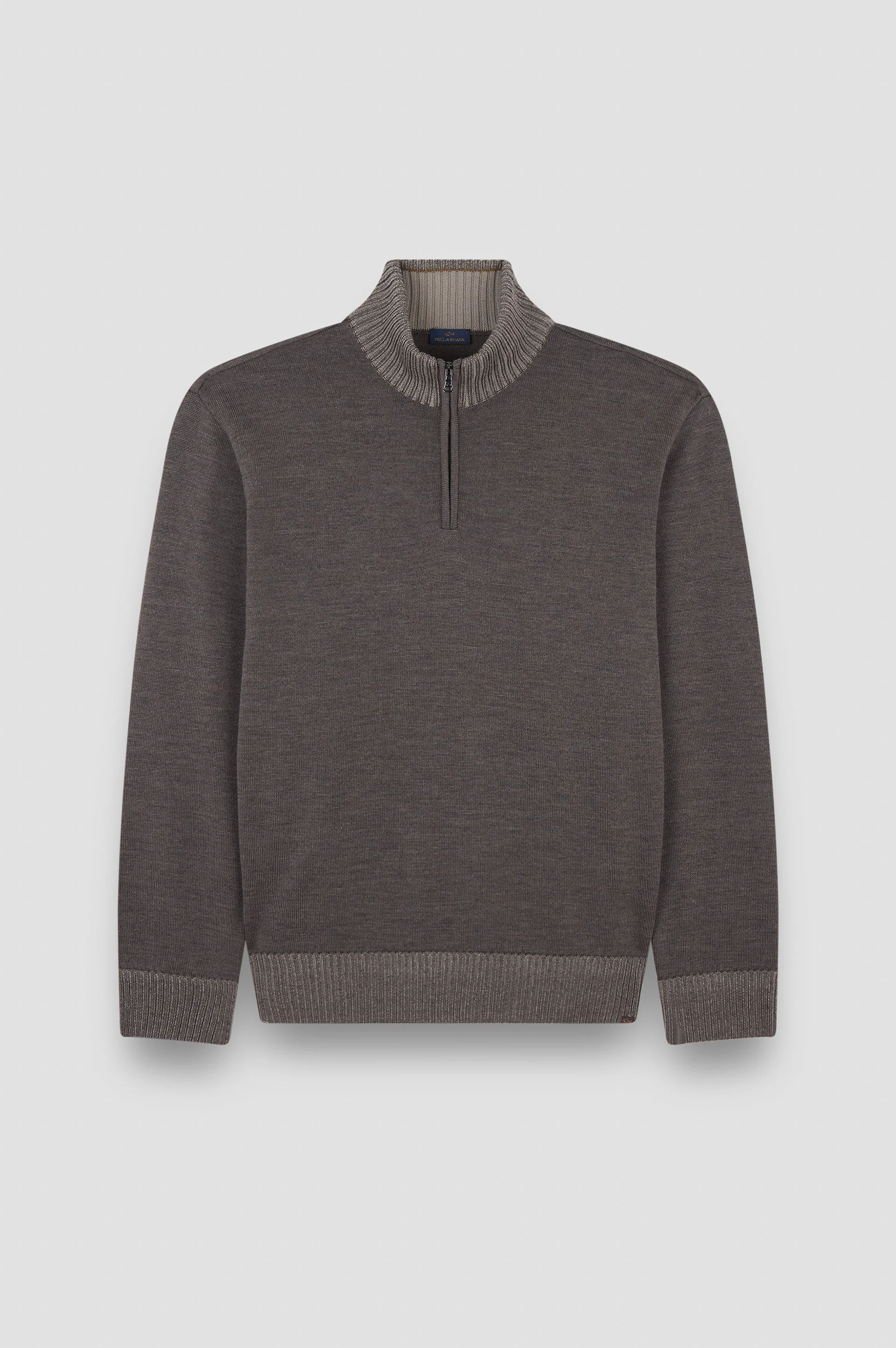 SOFT COOL TOUCH WOOL HALF ZIP SWEATER - 1