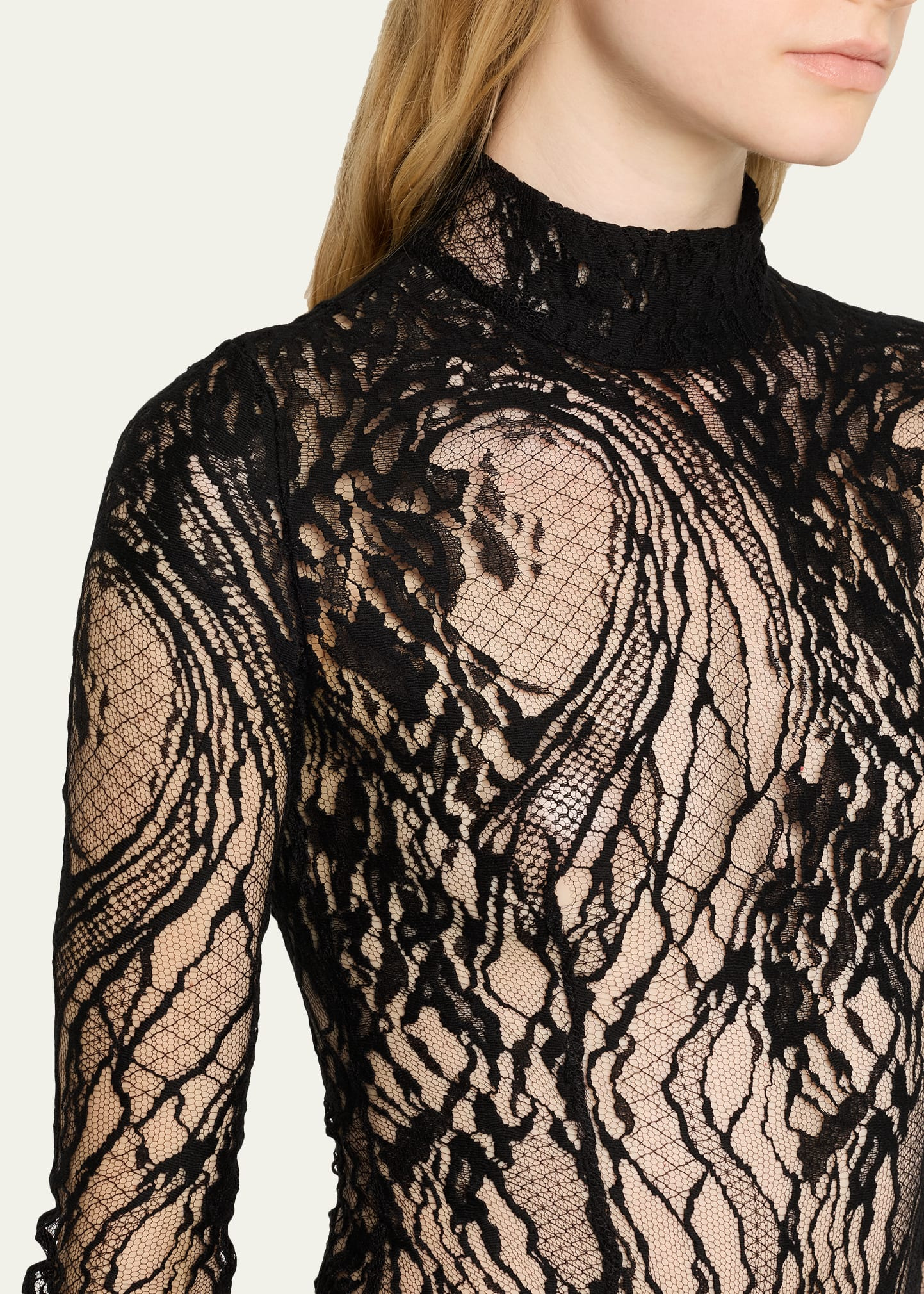 Turtleneck Lace Long-Sleeve Bodysuit - 5