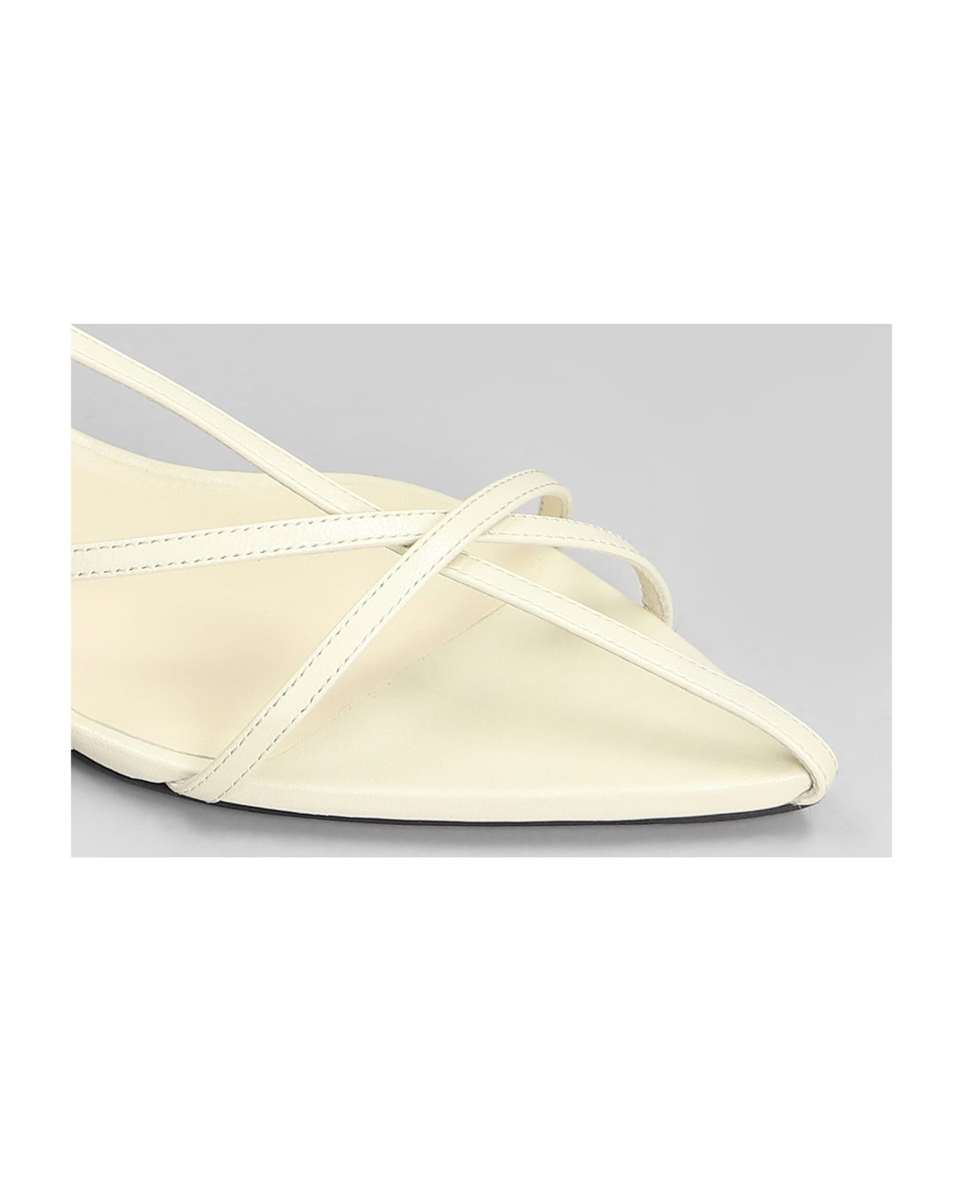 Ivory Leather Sandals - 5