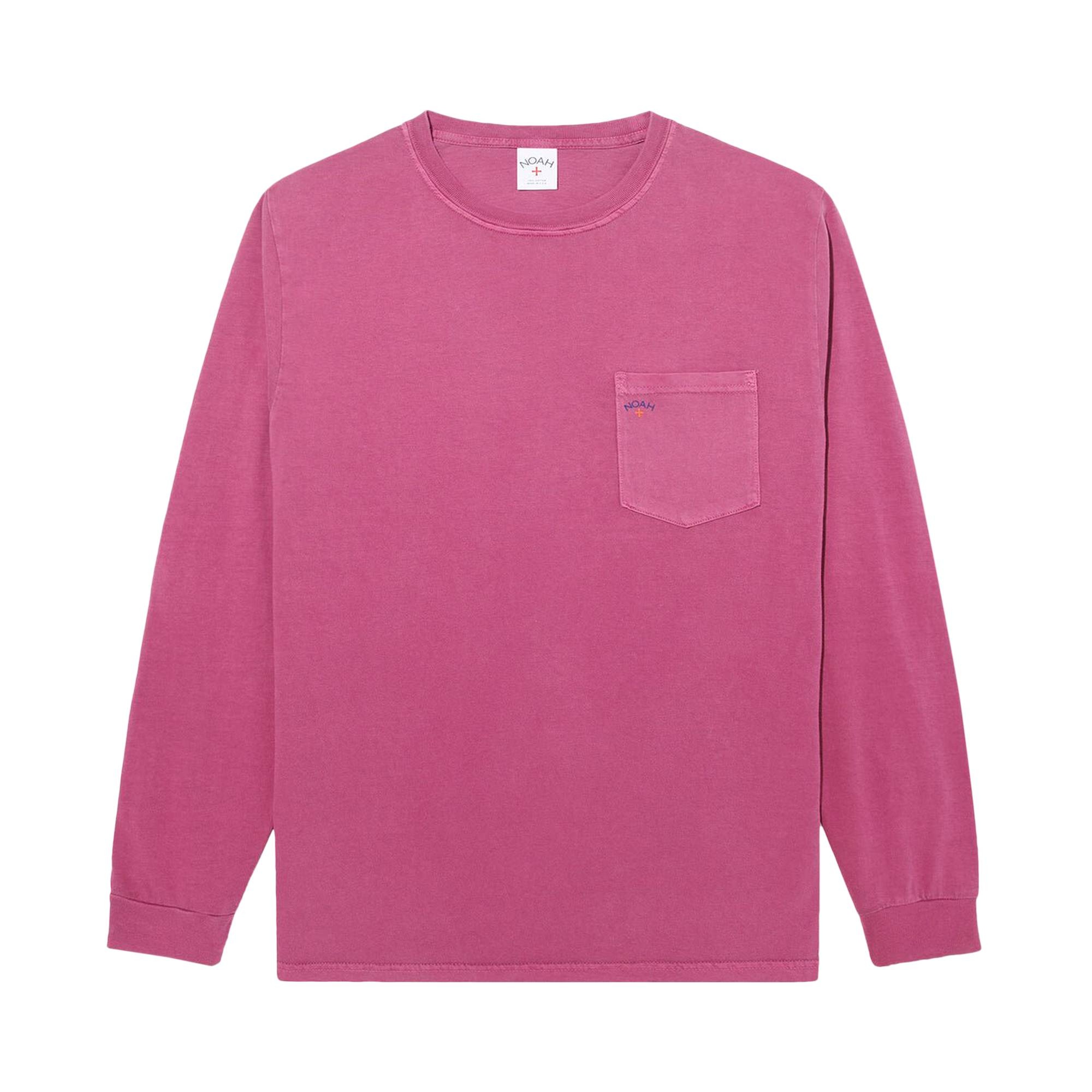 Noah Long-Sleeve Core Logo Pocket Tee 'Raspberry' - 1