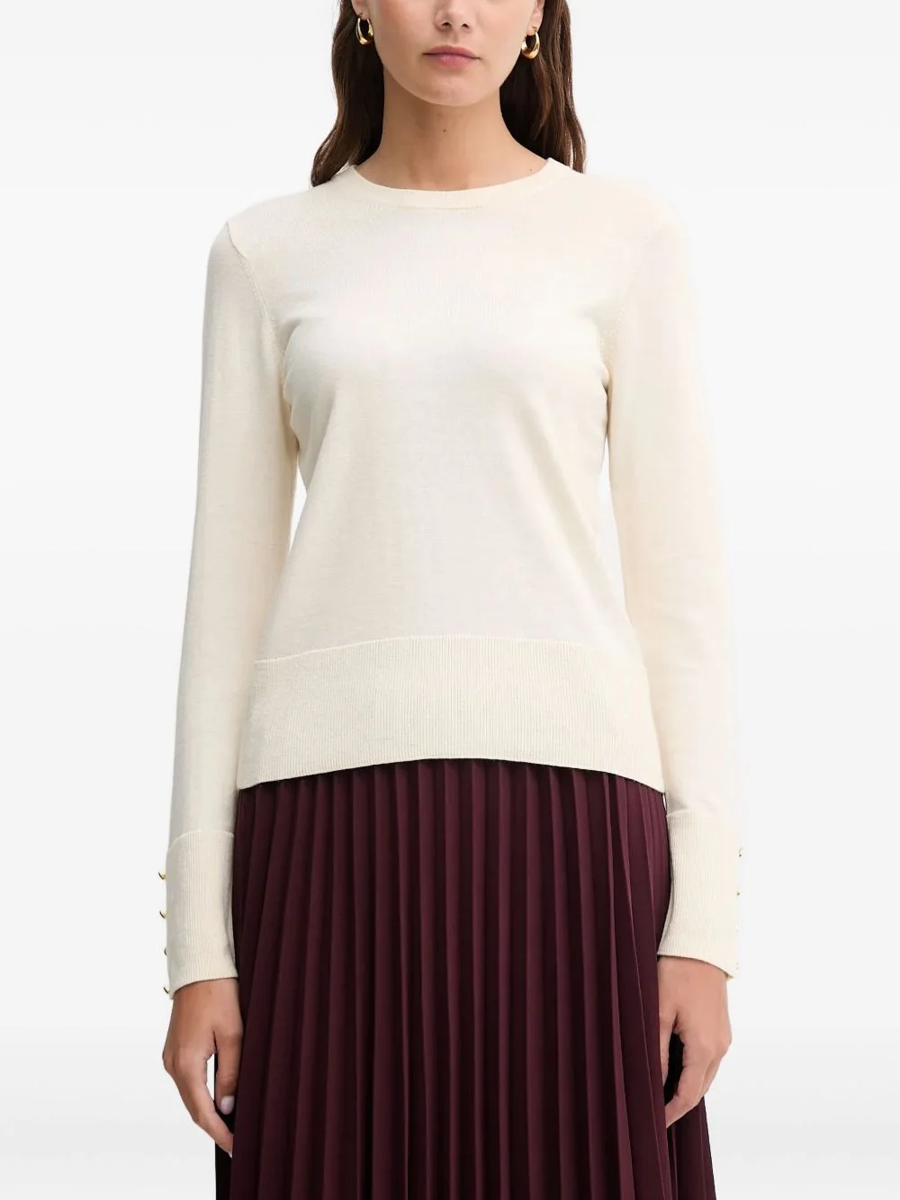 buttoned cuff sweater - 1