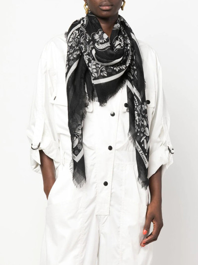 Lanvin graphic print wool scarf outlook