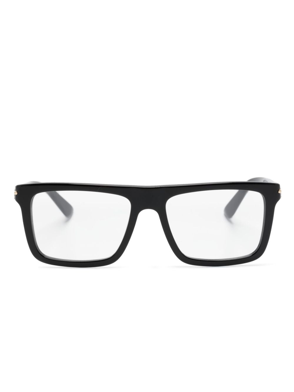 logo-engraved square-frame glasses - 1